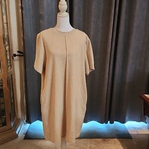 Steve Madden Beige Short-Sleeve Knit Dress